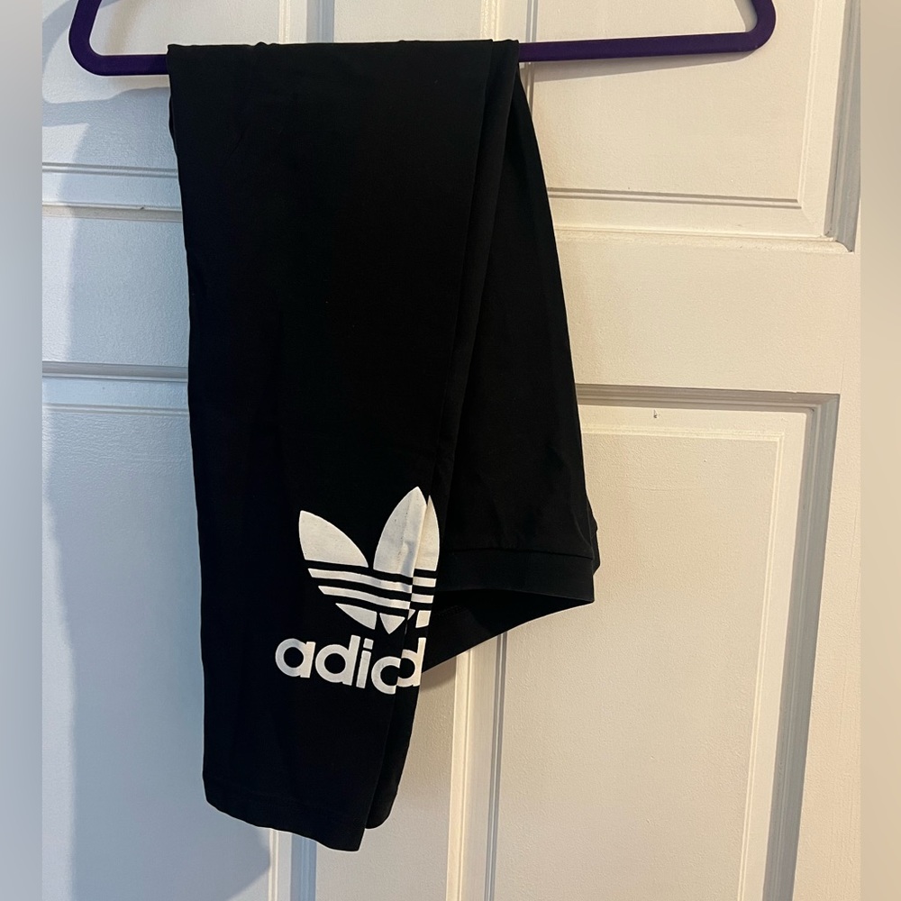 ADIDAS ORIGINALS TREFOIL LEGGINGS AJ8153 BLACK/WHITE WOMENS RUNNING SIZE LARGE